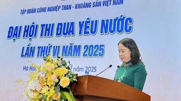 Đại hội vinh dự đón Phó Chủ tịch nước Võ Thị Ánh Xuân tới dự và phát biểu chỉ đạo. Ảnh: TKV.