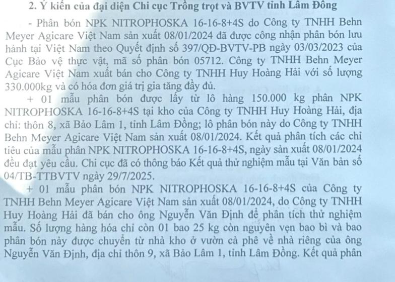 Ý kiến của đại diện Chi cục Trồng trọt và BVTV tỉnh Lâm Đồng. Ảnh: HV.