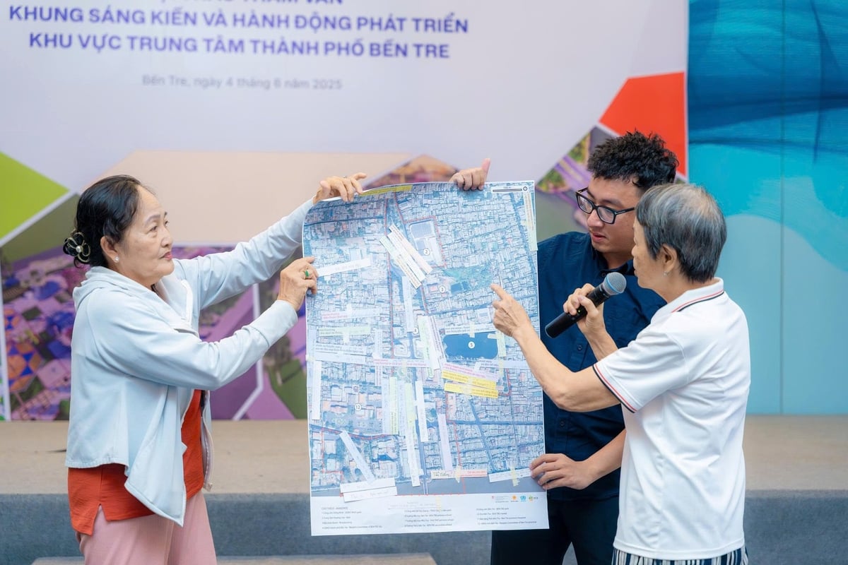 ISCB lấy ý kiến của người dân tại Bến Tre để xây dựng quy hoạch. Ảnh: UN Habitat. ISCB lấy ý kiến của người dân tại Bến Tre để xây dựng quy hoạch. Ảnh: UN Habitat.