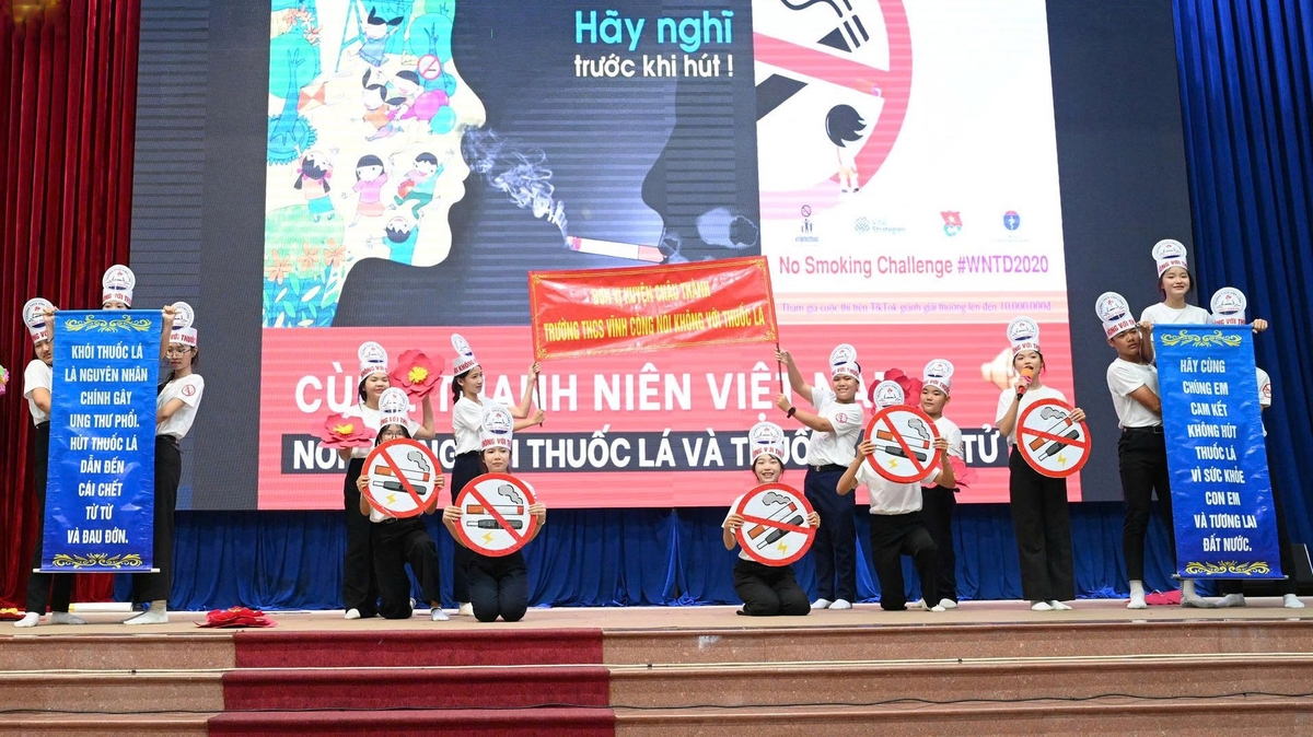 Cùng thanh niên Việt Nam nói không với thuốc lá. Ảnh: CDC Tây Ninh. Cùng thanh niên Việt Nam nói không với thuốc lá. Ảnh: CDC Tây Ninh.