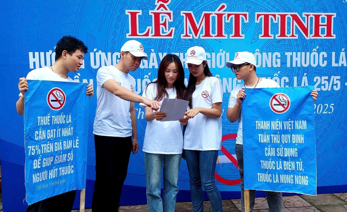 Nhiều hoạt động tuyên truyền tác hại của thuốc lá tới học sinh, sinh viên. Ảnh: Thanh Tâm