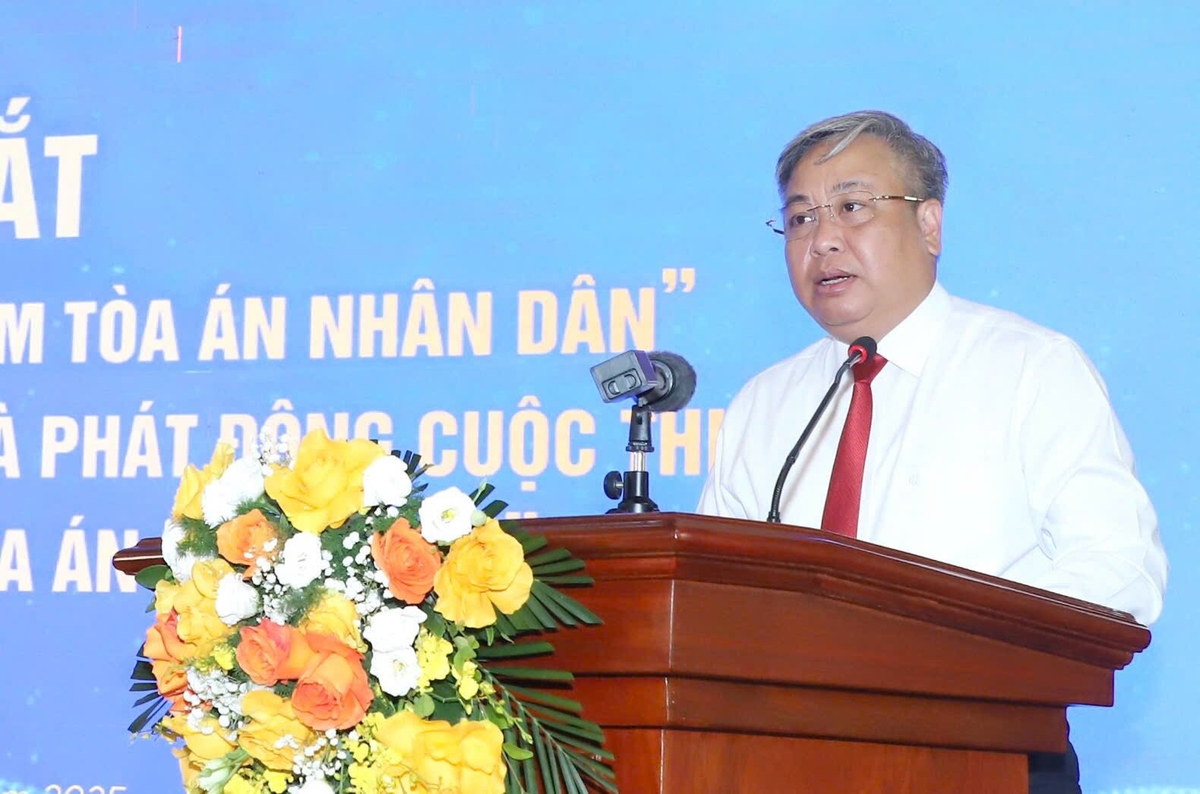 Ông Phạm Quốc Hưng, Phó Chánh án Tòa án nhân dân tối cao, phát biểu tại Lễ ra mắt. Ảnh: Báo Công lý. Ông Phạm Quốc Hưng, Phó Chánh án Tòa án nhân dân tối cao, phát biểu tại Lễ ra mắt. Ảnh: Báo Công lý.
