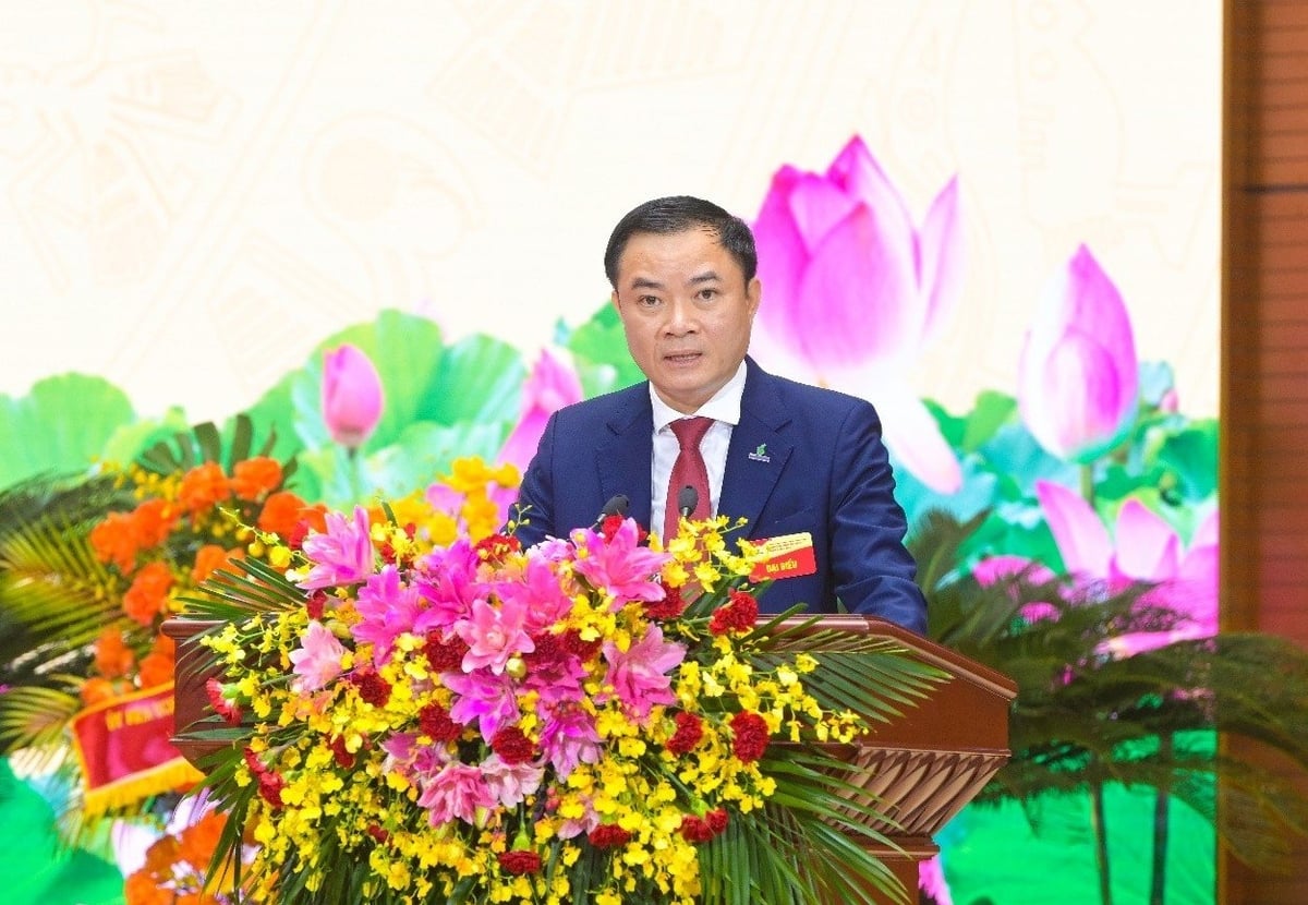 Ông Lê Ngọc Sơn, Phó Bí thư Đảng ủy, Tổng giám đốc Petrovietnam phát biểu tại Đại hội. Ảnh: Petrovietnam. Ông Lê Ngọc Sơn, Phó Bí thư Đảng ủy, Tổng giám đốc Petrovietnam phát biểu tại Đại hội. Ảnh: Petrovietnam.
