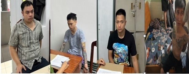 Các đối tượng liên quan trong vụ án ma túy bị bắt giữ. Ảnh: An ninh Thủ đô.