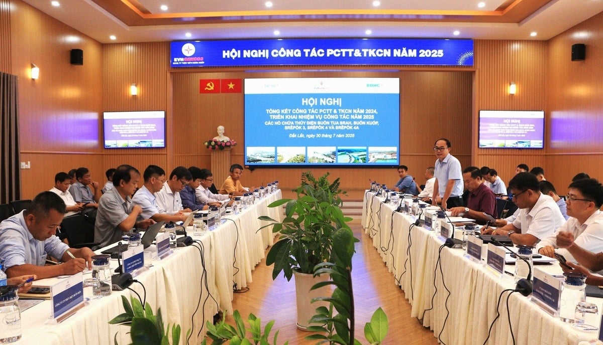 Toàn cảnh Hội nghị công tác phòng chống thiên tai và tìm kiếm cứu nạn 2025. Ảnh: EVNGENCO3. Toàn cảnh Hội nghị công tác phòng chống thiên tai và tìm kiếm cứu nạn 2025. Ảnh: EVNGENCO3.