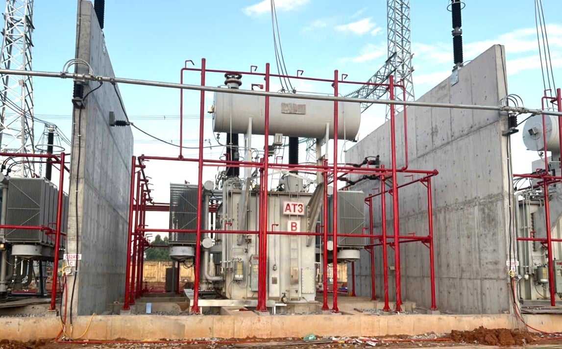 Máy biến áp AT3 tại Trạm biến áp 500kV Việt Trì. Ảnh: EVNNPT. Máy biến áp AT3 tại Trạm biến áp 500kV Việt Trì. Ảnh: EVNNPT.