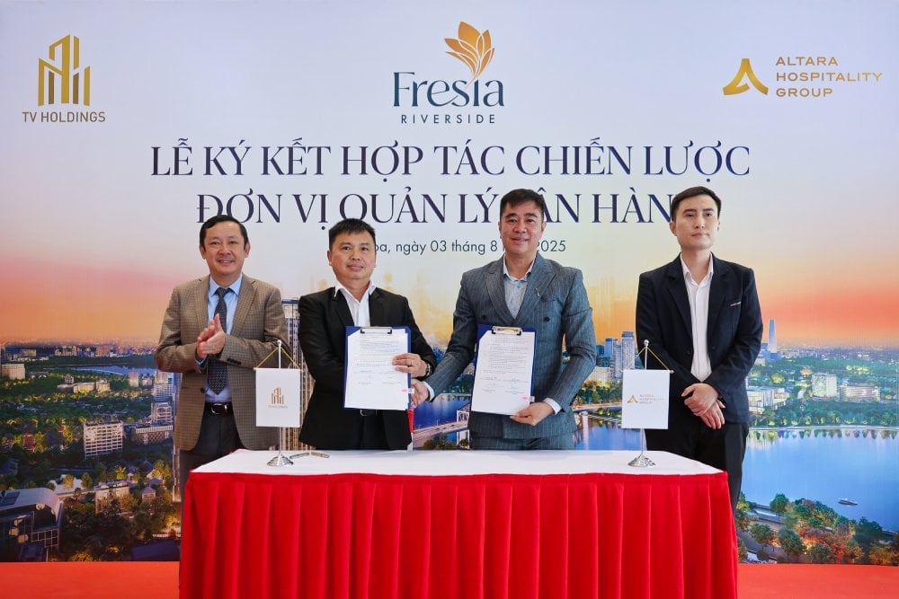 TV Holdings ký kết hợp tác với Altara Hospitality Group vận hành dự án Fresia Riverside. Ảnh: Liễu Lương.