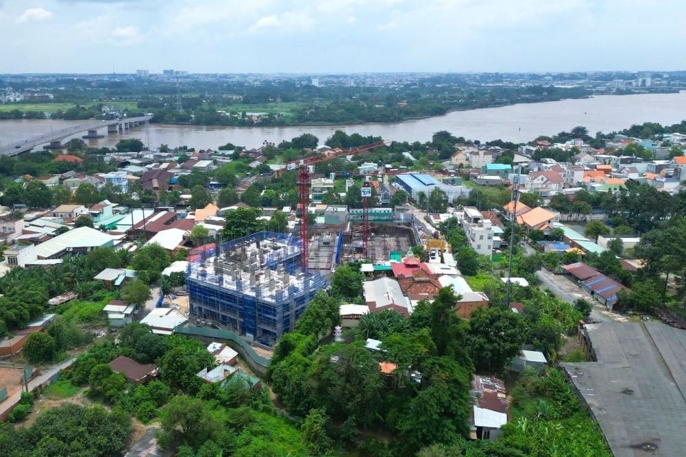 Dự án Fresia Riverside tọa lạc trên mặt tiền đường Bùi Hữu Nghĩa, phường Biên Hòa, bên sông Đồng Nai. Ảnh: Liễu Lương.