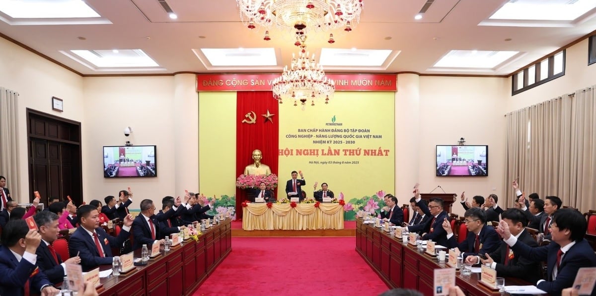 Các đại biểu, biểu quyết thông qua chương trình và quy chế Hội nghị. Ảnh: Petrovietnam. Các đại biểu, biểu quyết thông qua chương trình và quy chế Hội nghị. Ảnh: Petrovietnam.