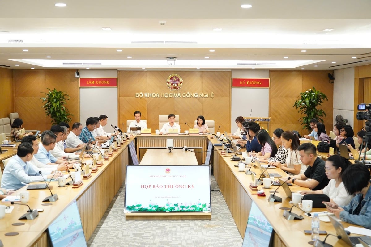 Bộ KHCN tổ chức Họp báo thường kỳ tháng 7. Ảnh: Mai Hà. Bộ KHCN tổ chức Họp báo thường kỳ tháng 7. Ảnh: Mai Hà.