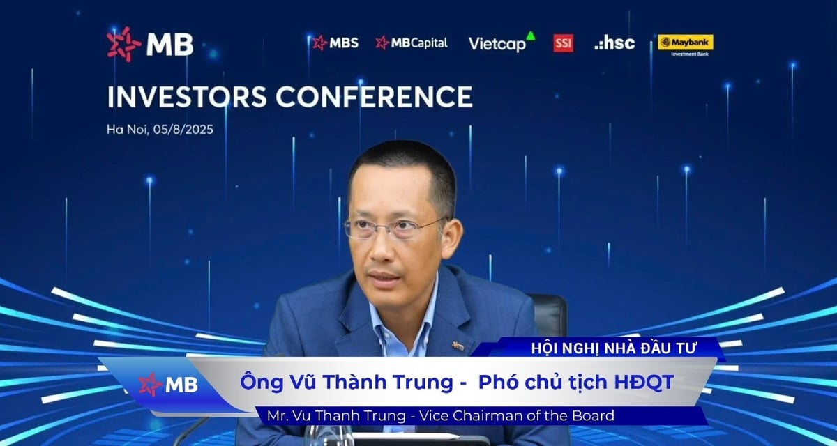 Ông Vũ Thành Trung, Phó chủ tịch Hội đồng quản trị MB phát biểu tại hội nghị. Ảnh: MB.