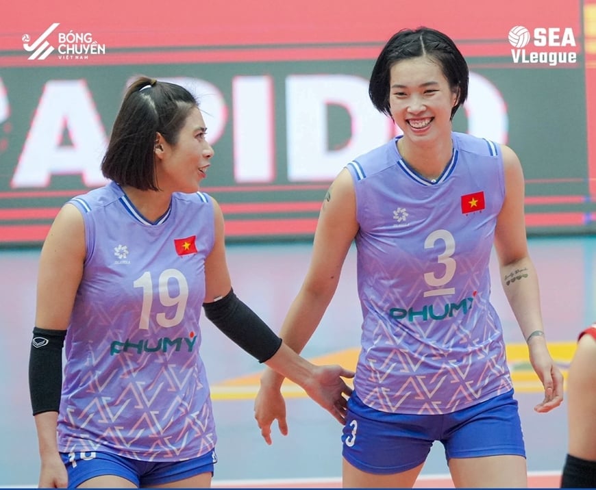 Tuyển bóng chuyền nữ Việt Nam đặt mục tiêu vô địch chặng 2 SEA V.League 2025. Ảnh: VFV. Tuyển bóng chuyền nữ Việt Nam đặt mục tiêu vô địch chặng 2 SEA V.League 2025. Ảnh: VFV.