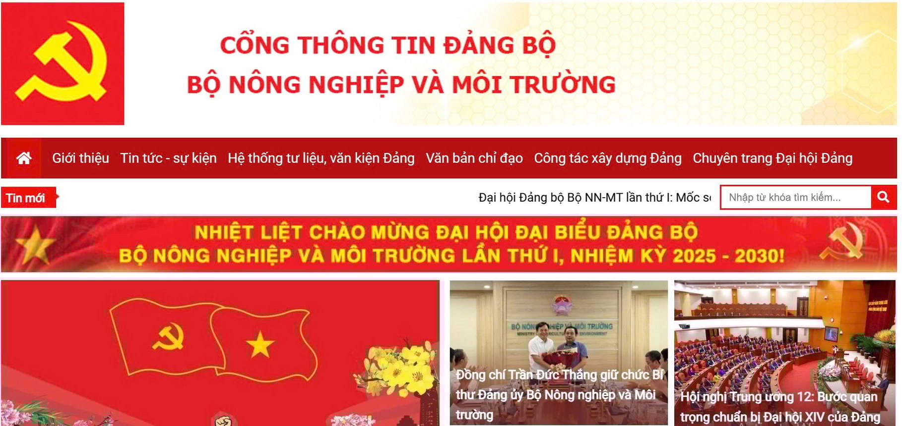 Cổng Thông tin Đảng bộ Bộ Nông nghiệp và Môi trường là kênh thông tin tập trung, nhanh chóng và chính thống về mọi hoạt động chuẩn bị, tổ chức Đại hội. Ảnh: Nguyễn Thủy.