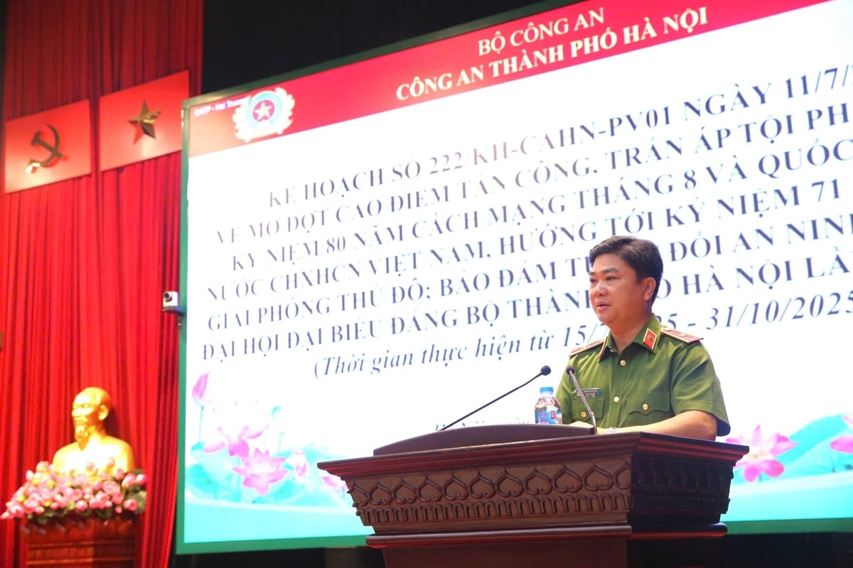 Thiếu tướng Dương Đức Hải - Phó Giám đốc Công an TP Hà Nội phát biểu tại Hội nghị, Ảnh: Công an TP Hà Nội. Thiếu tướng Dương Đức Hải - Phó Giám đốc Công an TP Hà Nội phát biểu tại Hội nghị, Ảnh: Công an TP Hà Nội.