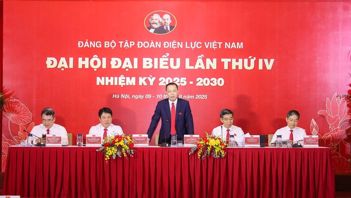 Đoàn Chủ tịch chủ trì Đại hội phiên trù bị. Ảnh: EVN. Đoàn Chủ tịch chủ trì Đại hội phiên trù bị. Ảnh: EVN.
