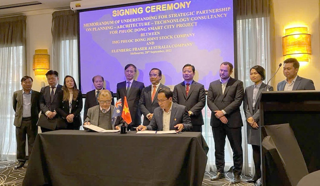 Đoàn công tác của tỉnh Long An (cũ) làm việc tại Úc vào năm 2022. Ảnh: CTV.