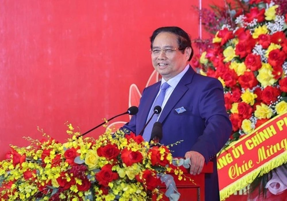 Thủ tướng phát biểu chỉ đạo Đại hội Đảng bộ Tập đoàn Điện lực Việt Nam lần thứ IV, nhiệm kỳ 2025-2030. Ảnh: EVN.
