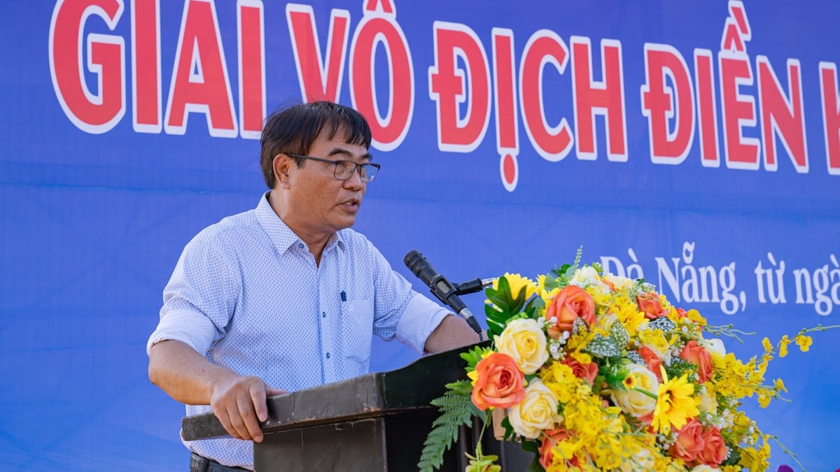 Ông Nguyễn Trọng Thao, Phó Giám đốc Sở Văn hóa, Thể thao và Du lịch TP Đà Nẵng phát biểu tại Lễ khai mạc. Ảnh: Phạm Huy.