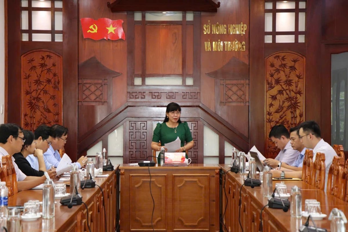 Đoàn công tác Cục Trồng trọt và Bảo vệ thực vật làm việc với Sở Nông nghiệp và Môi trường TP. Cần Thơ về công tác quản lý vùng trồng, cơ sở đóng gói phục vụ xuất khẩu. Ảnh: Kim Anh.