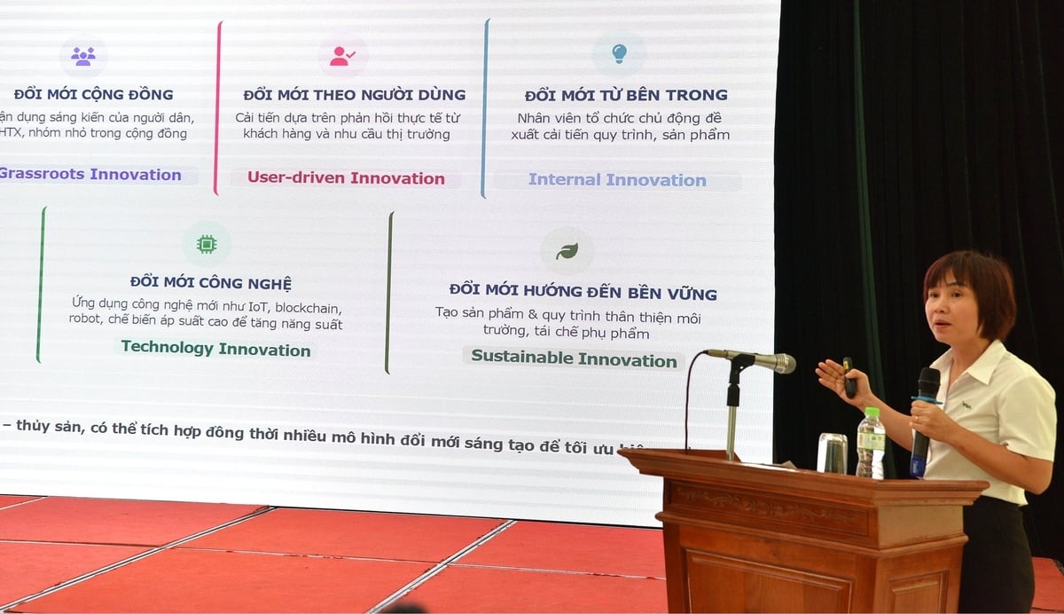 PGS.TS Nguyễn Thị Thanh Thủy giới thiệu hai công nghệ bảo quản mới. Ảnh: Đinh Thanh Huyền.