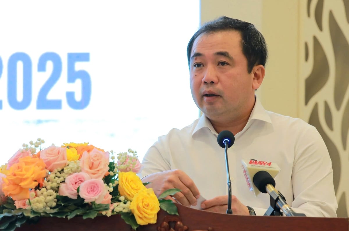 Quyền Bộ trưởng Bộ Nông nghiệp và Môi trường Trần Đức Thắng phát biểu tại hội nghị. Ảnh: Nguyễn Thủy.
