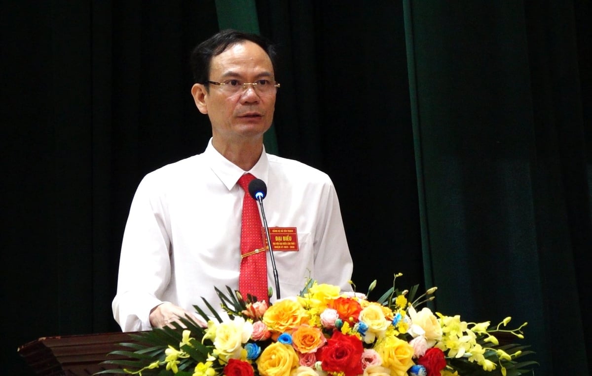 Đồng chí Lê Văn Quý - Bí thư Đảng ủy, Chủ tịch HĐND xã Yên Trạch phát biểu tại đại hội. Ảnh: Quang Linh. Đồng chí Lê Văn Quý - Bí thư Đảng ủy, Chủ tịch HĐND xã Yên Trạch phát biểu tại đại hội. Ảnh: Quang Linh.
