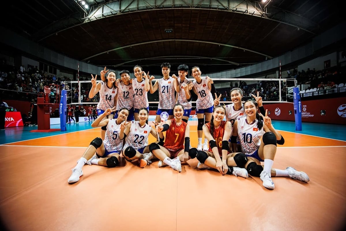 U21 bóng chuyền nữ Việt Nam tại giải U21 thế giới 2025. Ảnh: FIVB.