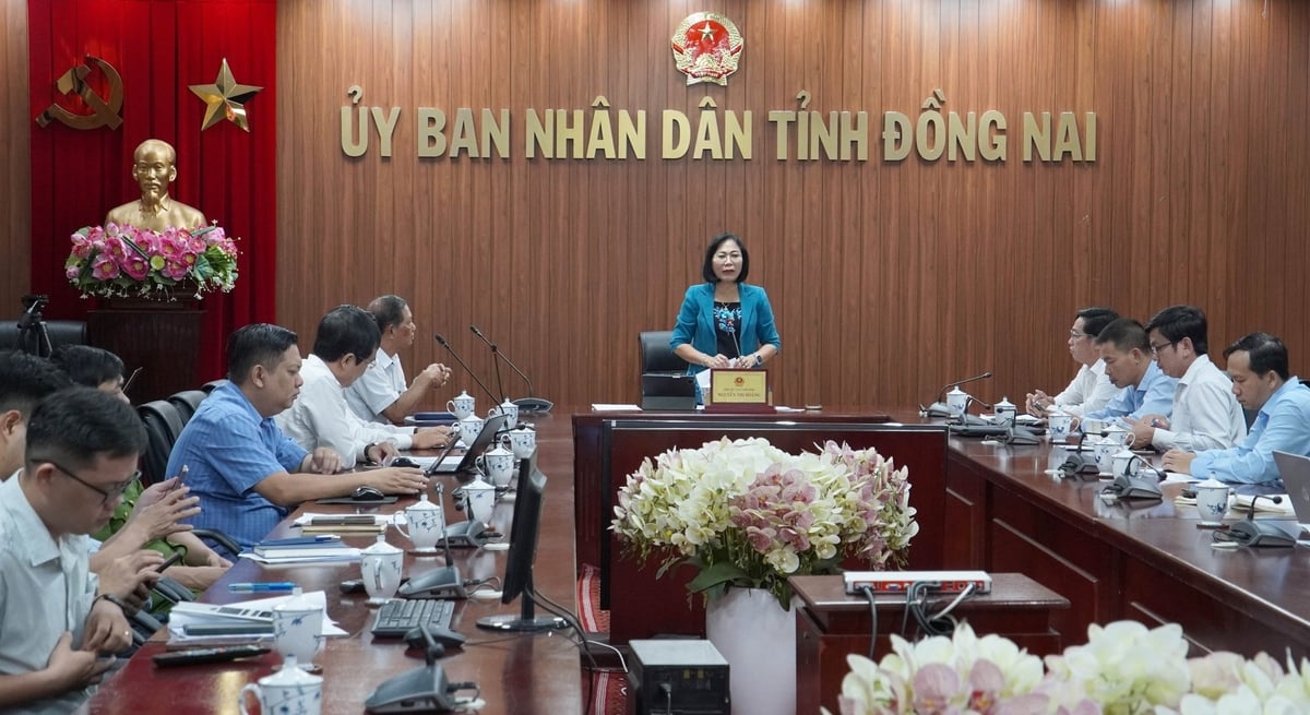 Bà Nguyễn Thị Hoàng, Phó Chủ tịch UBND tỉnh Đồng Nai phát biểu chỉ đạo hội nghị. Ảnh: Lê Bình. Bà Nguyễn Thị Hoàng, Phó Chủ tịch UBND tỉnh Đồng Nai phát biểu chỉ đạo hội nghị. Ảnh: Lê Bình.