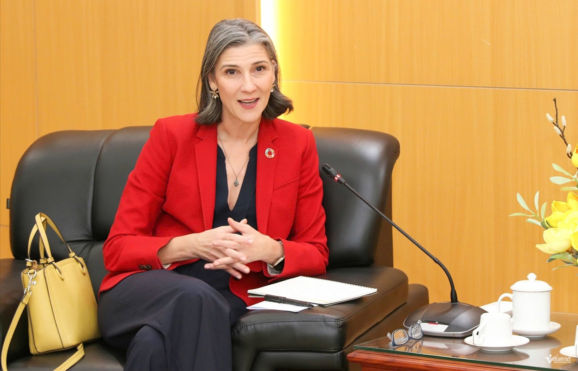 Bà Ramla Khalidi, Trưởng Đại diện Thường trú của UNDP tại Việt Nam, gợi mở về nội dung hợp tác trong thời gian tới. Ảnh: Tuấn Minh.