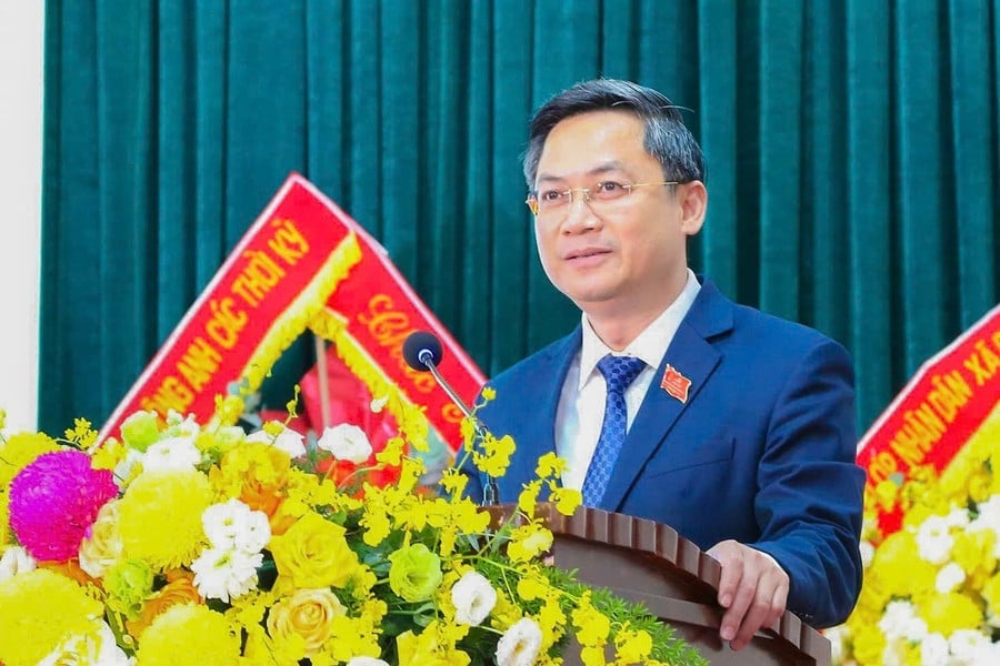 Ông Hà Minh Hải, Trưởng Ban Tổ chức Thành ủy Hà Nội phát biểu tại Đại hội.