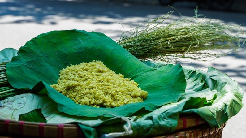 Cốm Vòng - một thứ lộc của trời, một nét thơ của mùa thu Hà Nội. Ảnh: Tạ Quang NH.