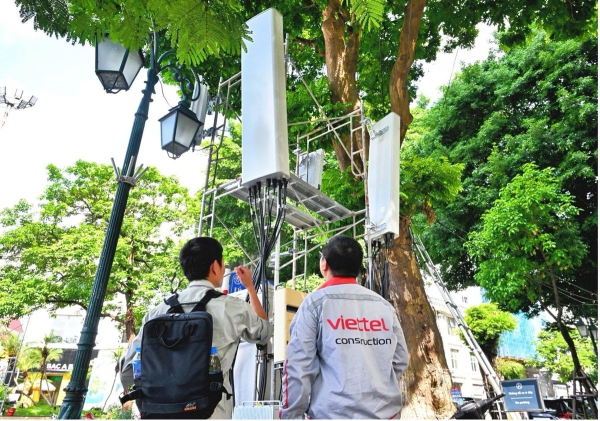 Viettel lắp đặt 1.700 trạm phát sóng mới đảm bảo hạ tầng mạng 5G thông suốt. Ảnh: Viettel.