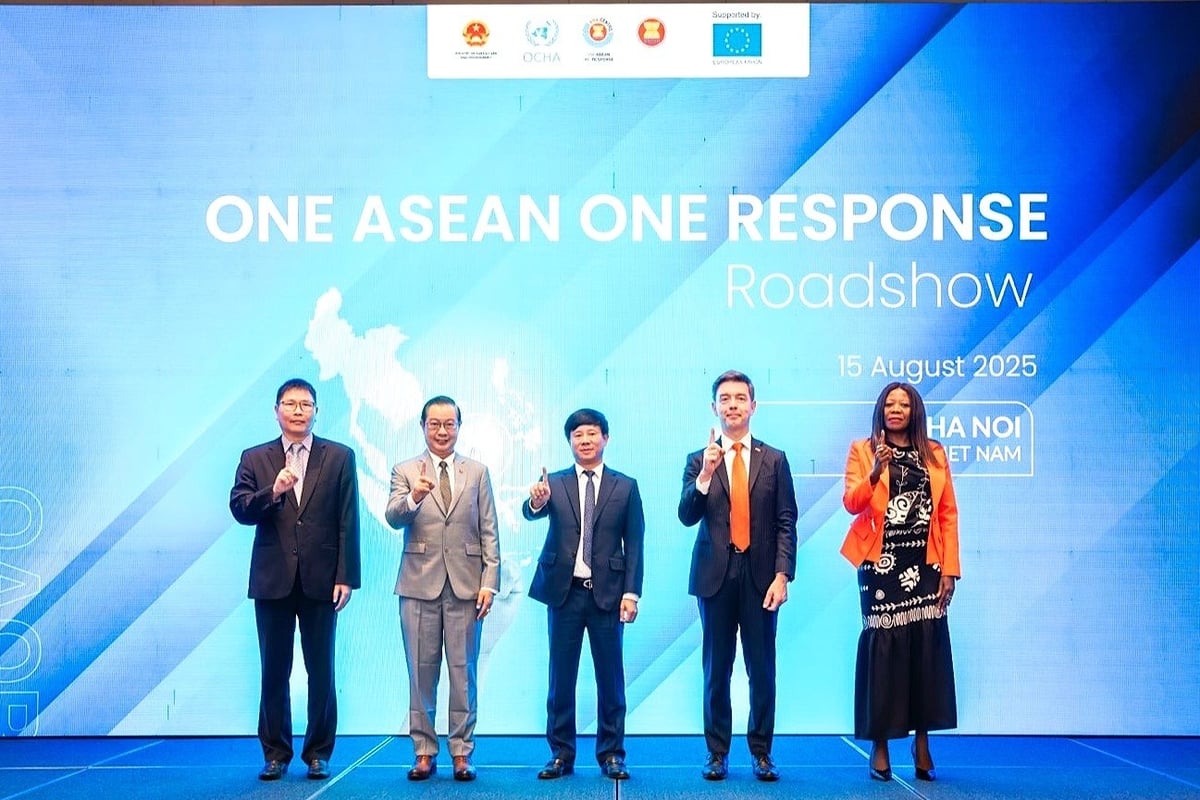 Các đại biểu khẳng định tầm nhìn 'Một ASEAN, Một Ứng phó'. Ảnh: Cục Quản lý đê điều và Phòng, chống thiên tai.