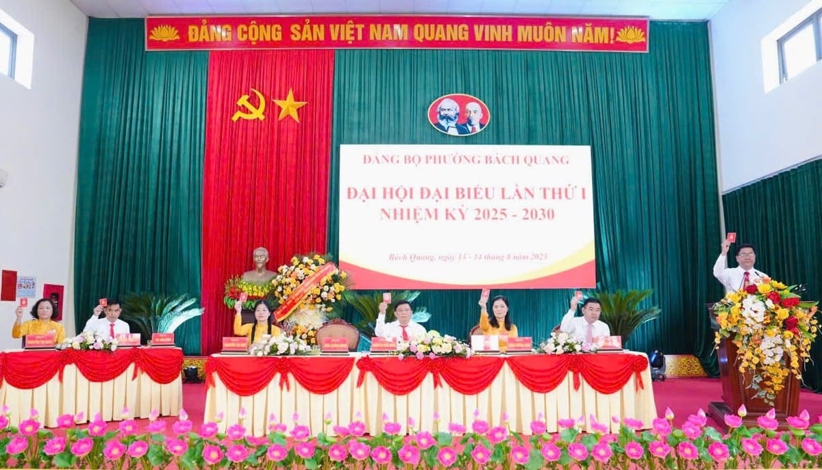 Đại hội đại biểu Đảng bộ phường Bách Quang lần thứ I, nhiệm kỳ 2025-2030. Ảnh: Quang Linh.
