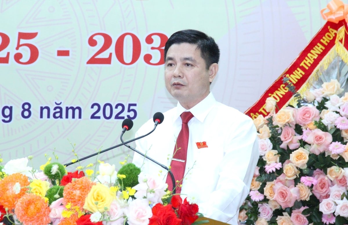 Theo ông Lê Văn Thông, Bí thư Đảng ủy xã Trường Lâm, nhiệm kỳ 2025 - 2030 là giai đoạn có ý nghĩa đặc biệt quan trọng, đặt nền móng cho sự phát triển nhanh và bền vững của xã. Ảnh: Trung Quân.