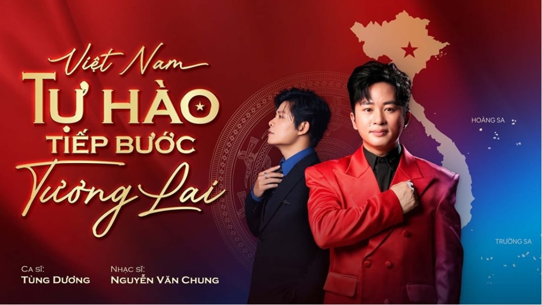 Việc Tùng Dương và Nguyễn Văn Chung kết hợp trong một dự án ca khúc - MV lớn về tinh thần dân tộc năm 2025 đã tạo hiệu ứng mạnh, giống như hai 'dòng chảy' khác nhau gặp nhau, làm nên cú cộng hưởng bất ngờ, một cái bắt tay nghệ thuật hoàn hảo. Ảnh: BTC.