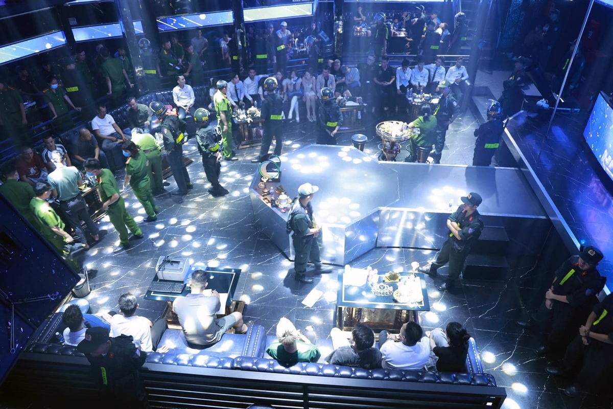 Lực lượng chức năng phát hiện nhiều người tại vũ trường Victory và nhà hàng Nonstop dương tính với ma túy. Ảnh: CAQT.