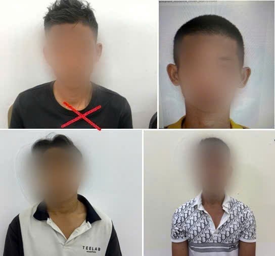 Các đối tượng đang bị tạm giữ để phục vụ công tác điều tra. Ảnh: Công an thành phố Hải Phòng.