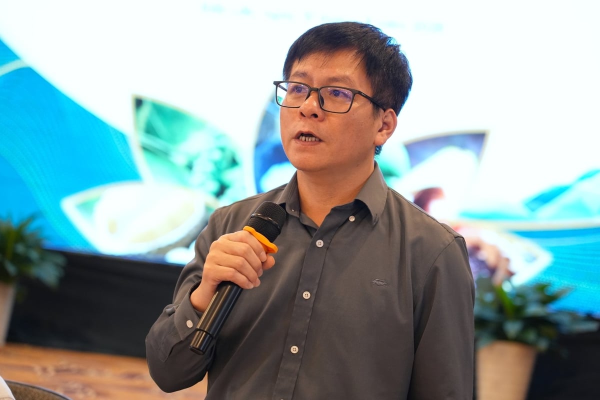 TS Nguyễn Quang Hải - Phó Viện trưởng Viện Thổ nhưỡng Nông hóa - chia sẻ tại hội thảo. Ảnh: Hùng Khang. TS Nguyễn Quang Hải - Phó Viện trưởng Viện Thổ nhưỡng Nông hóa - chia sẻ tại hội thảo. Ảnh: Hùng Khang.