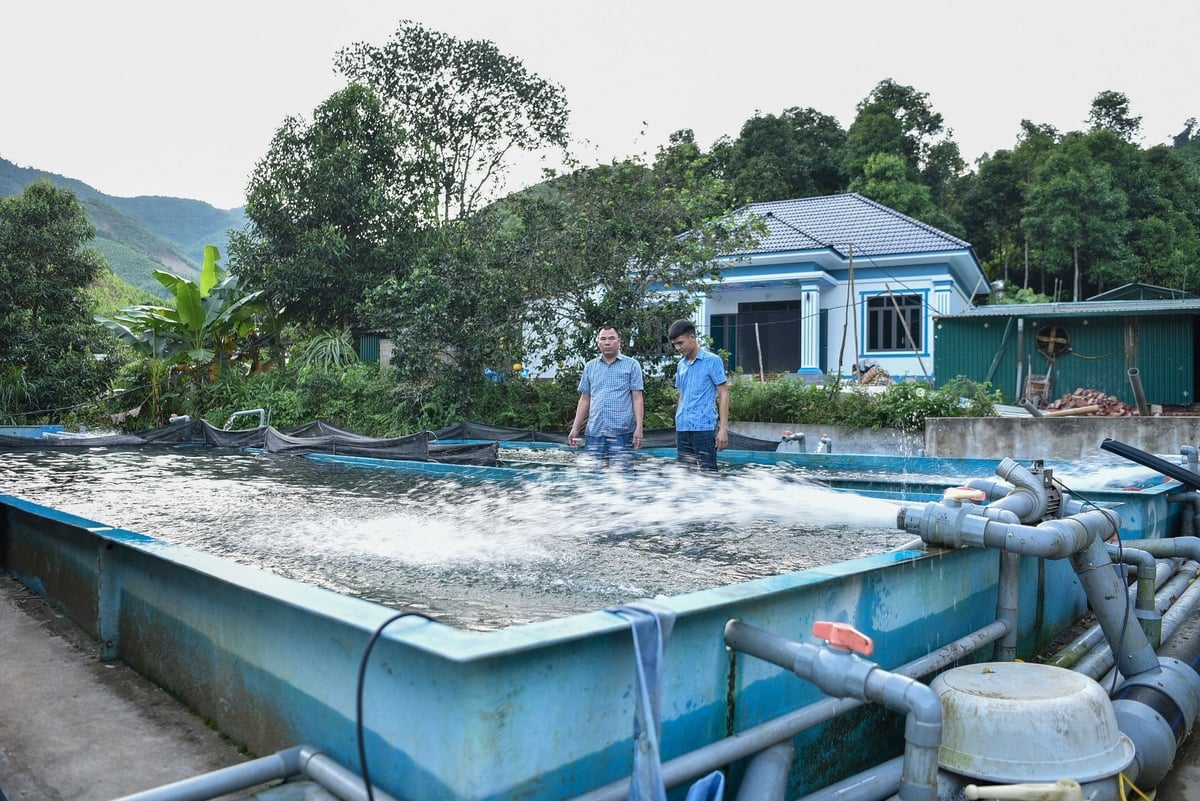 Ngôi nhà của một người Dao góp vốn bằng đất để cùng nuôi cá tầm. Ảnh: Dương Đình Tường. Ngôi nhà của một người Dao góp vốn bằng đất để cùng nuôi cá tầm. Ảnh: Dương Đình Tường.