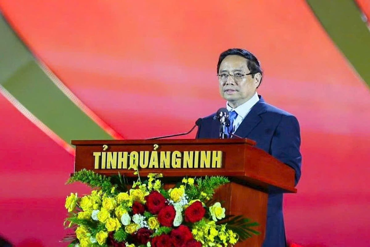 Thủ tướng Chính phủ Phạm Minh Chính dự và phát biểu tại chương trình công bố. Ảnh: Cường Vũ.