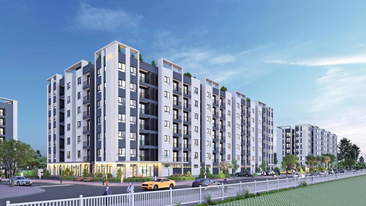 Khu nhà ở xã hội Bình Minh Tây Bắc nằm trong khu đô thị Yên Bái Riverside là một trong 3 dự án được tỉnh Lào Cai khởi công chào mừng ngày Quốc khánh 2/9. Ảnh: Chủ đầu tư cung cấp.