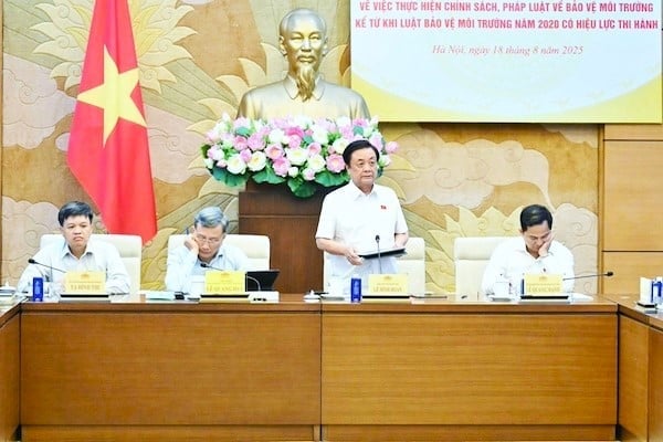 Phó Chủ tịch Quốc hội Lê Minh Hoan, Trường đoàn giám sát của Quốc hội chủ trì buổi làm việc. Ảnh: Cao Phong.