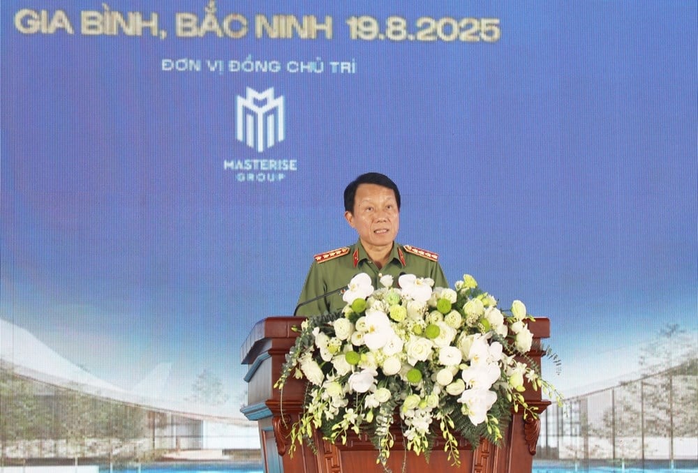 Đại tướng Lương Tam Quang, Bộ trưởng Bộ Công an phát biểu tại Lễ khởi công. Ảnh: Hữu Thắng. Đại tướng Lương Tam Quang, Bộ trưởng Bộ Công an phát biểu tại Lễ khởi công. Ảnh: Hữu Thắng.