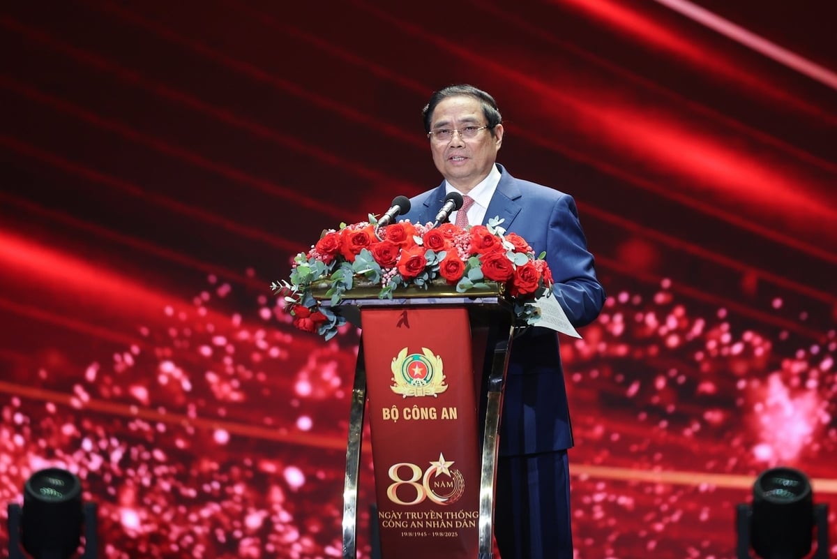 Thủ tướng Chính phủ Phạm Minh Chính: Trong giai đoạn đất nước đổi mới và hội nhập quốc tế, vai trò của lực lượng Công an nhân dân càng trở nên quan trọng. Ảnh VGP