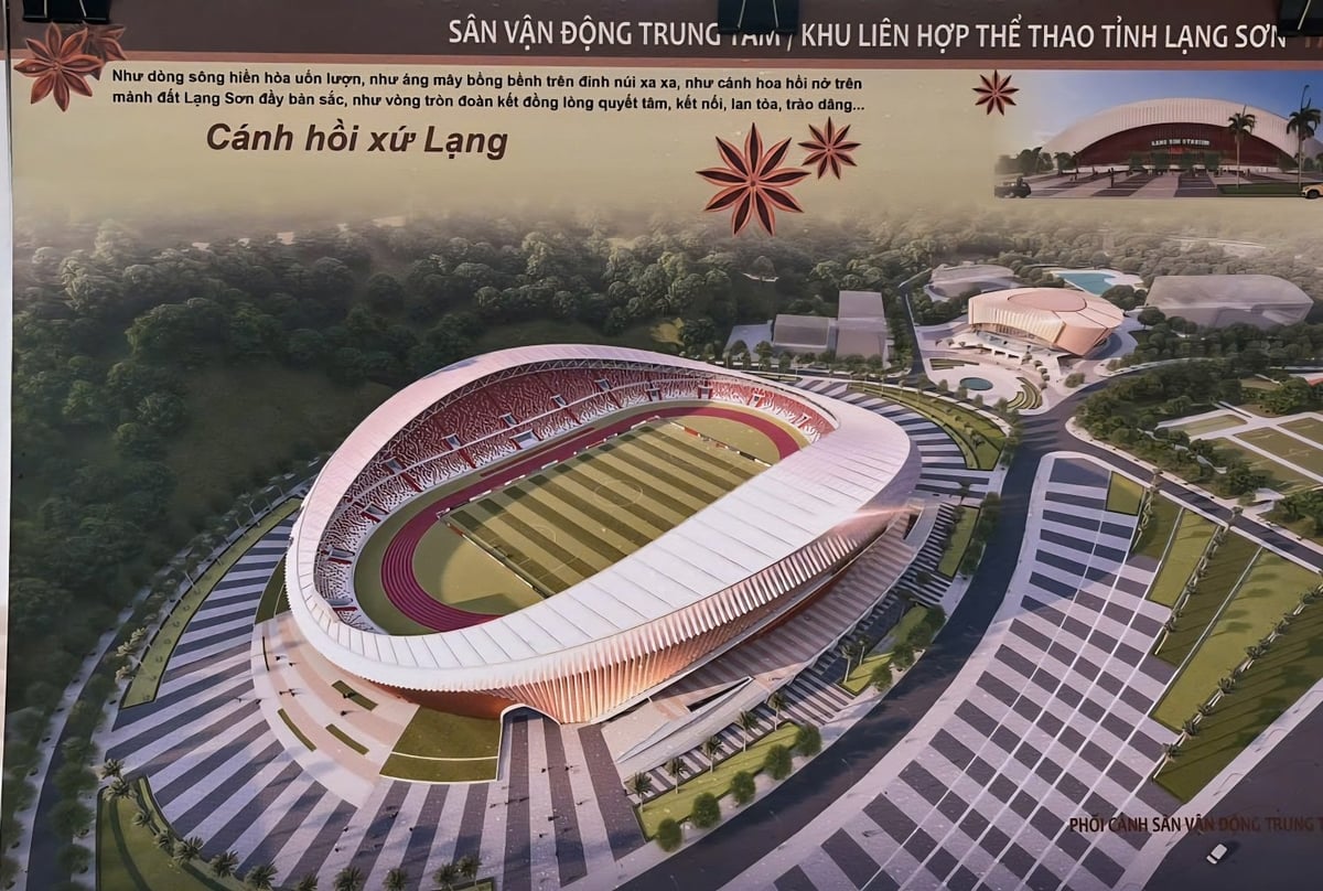 Phối cảnh sân vận động trung tâm Khu liên hợp thể thao tỉnh Lạng Sơn. Ảnh: Hoàng Tính.