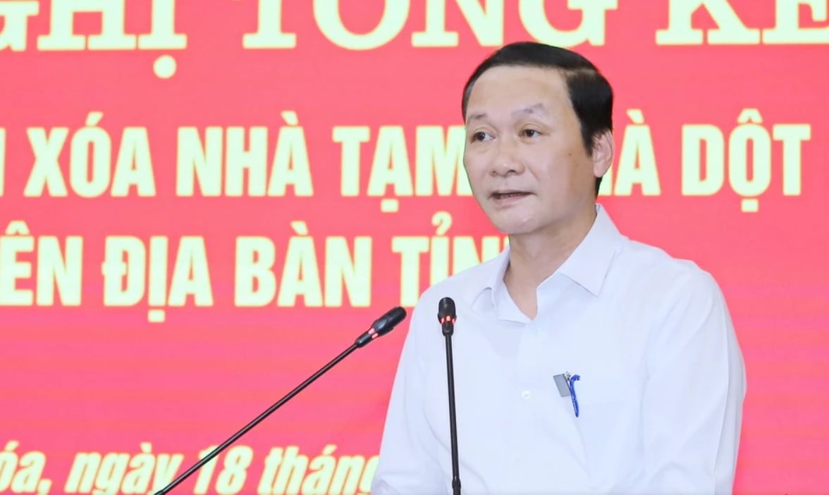 Ông Đỗ Minh Tuấn, Chủ tịch UBND tỉnh Thanh Hóa phát biểu tại hội nghị. Ảnh: Báo Thanh Hóa. 