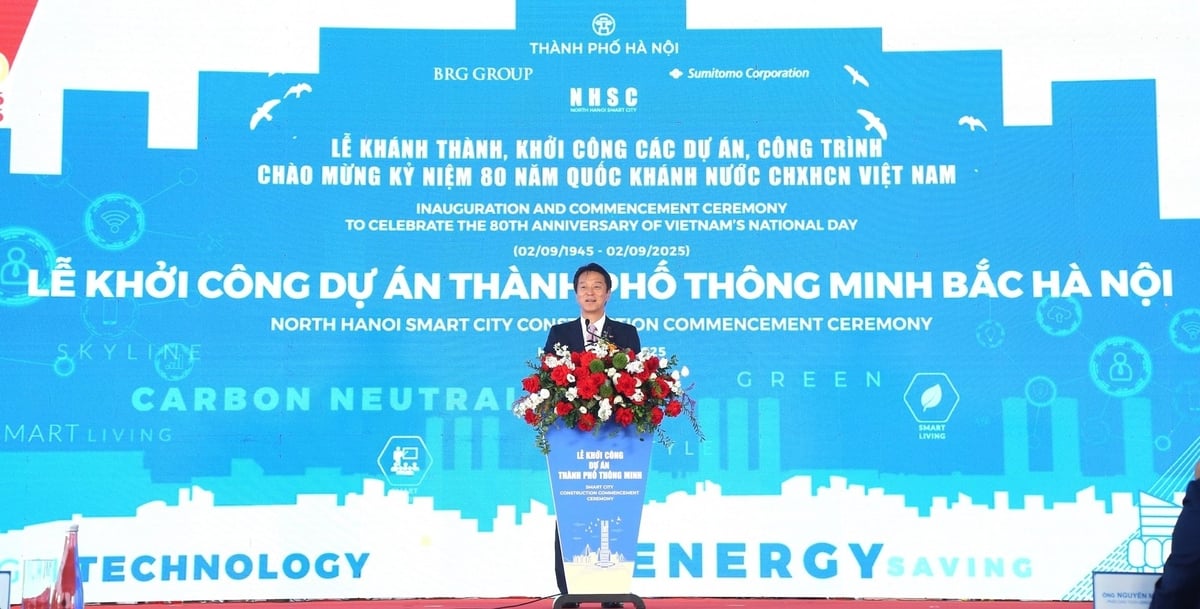 Ông Hirokazu Higashino, Ủy viên Điều hành Quản trị cấp cao, Chủ tịch kiêm TGĐ điều hành Sumitomo Corporation châu Á & châu Đại Dương phát biểu tại sự kiện. Ảnh: CĐT.