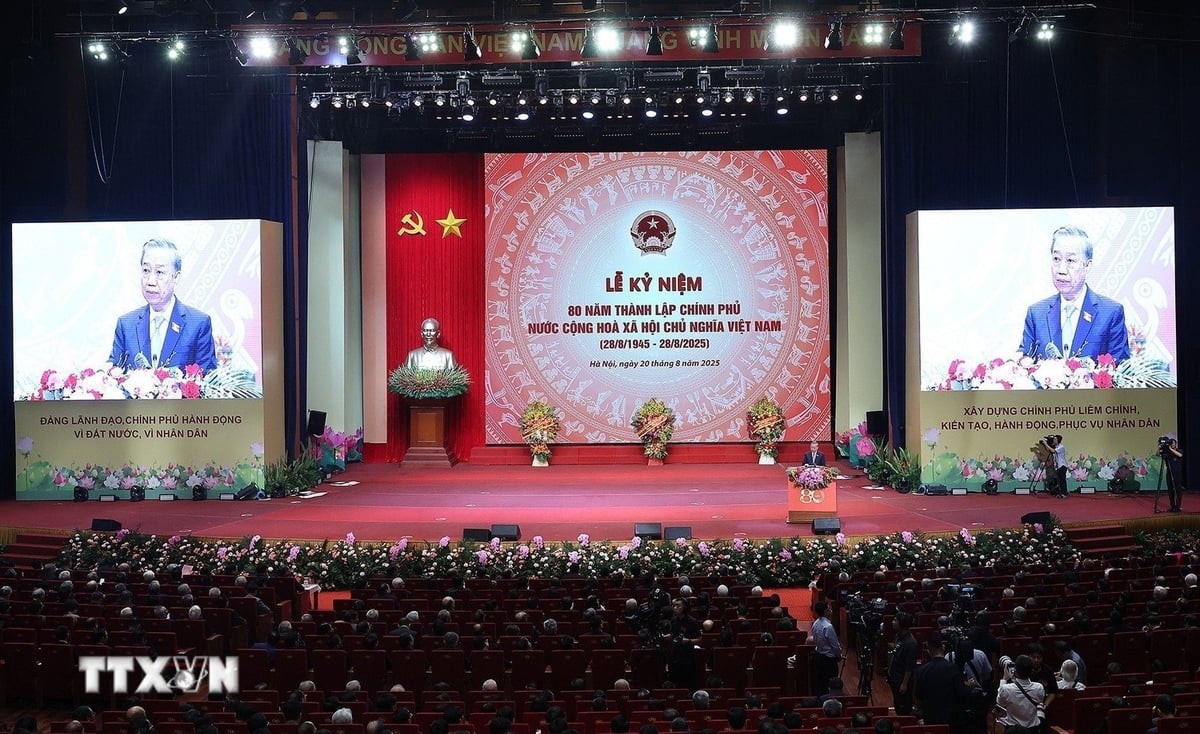 Lễ kỷ niệm 80 năm Ngày thành lập Chính phủ nước Cộng hòa xã hội chủ nghĩa Việt Nam (28/8/1945 - 28/8/2025). Ảnh: TTXVN.