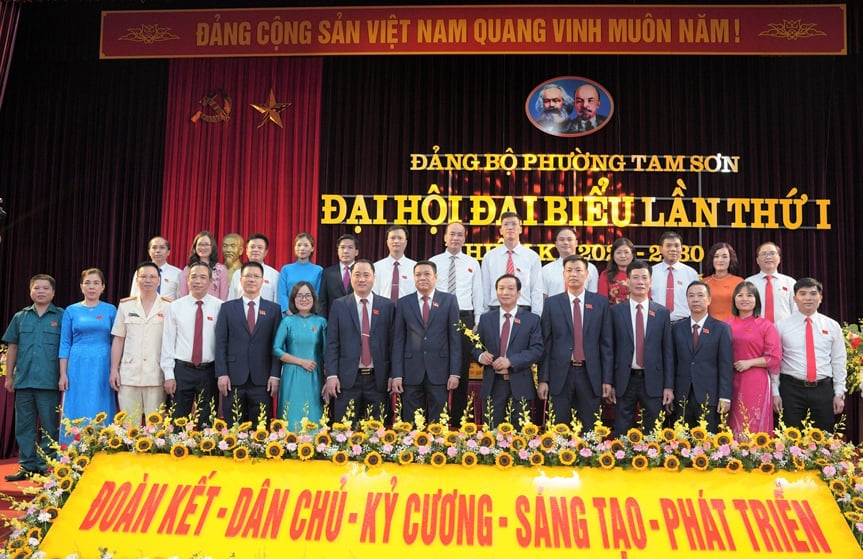 Phường Tam Sơn với phương châm hành động 'Đoàn kết – Dân chủ – Kỷ cương – Sáng tạo – Phát triển' . Ảnh: Bảo Hà.